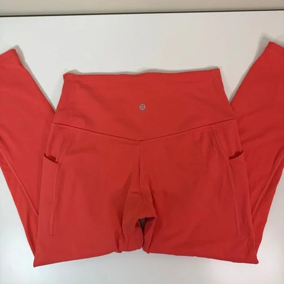 Lululemon Align High Rise Pocket Leggings Coral/Orange Size 10 Like New Active - Picture 5 of 10